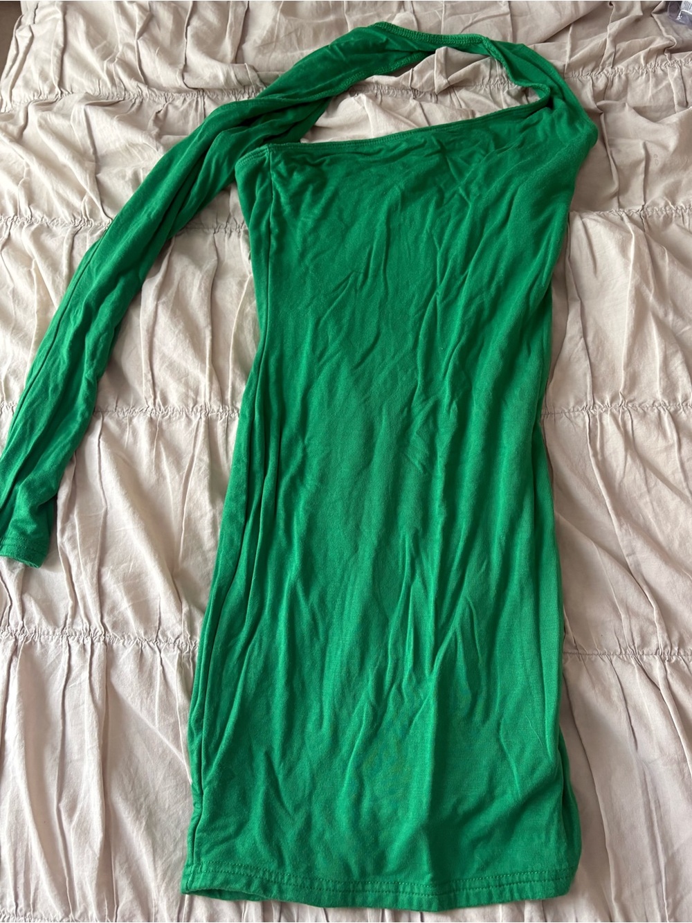 Superdown Green One-Shoulder Women’s Dress